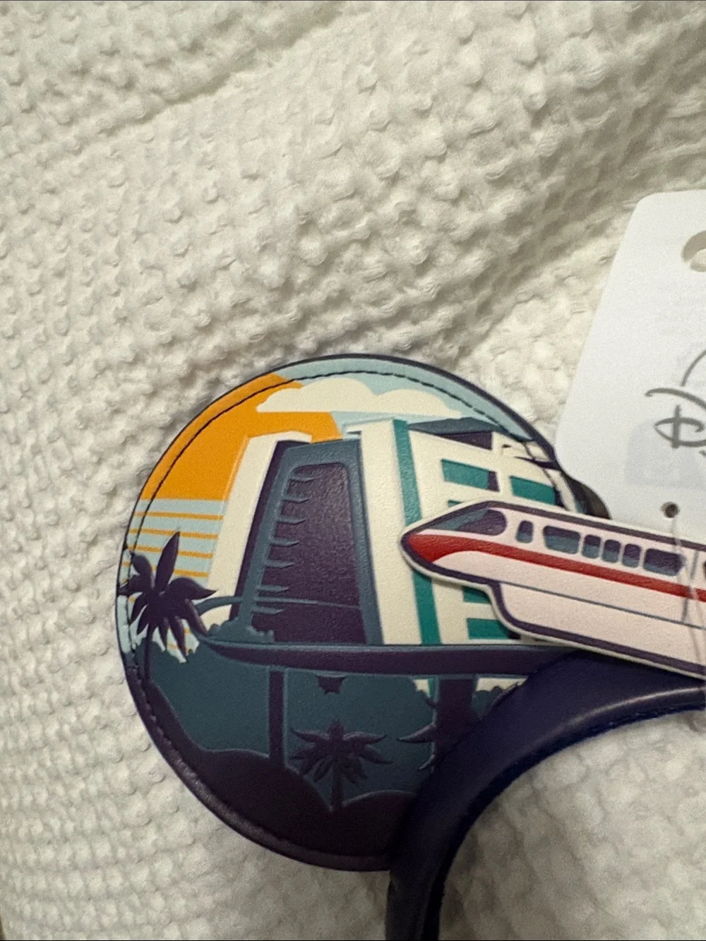 Disney World Contemporary Resort Monorail Mickey Ears with Teal & Orange Accents